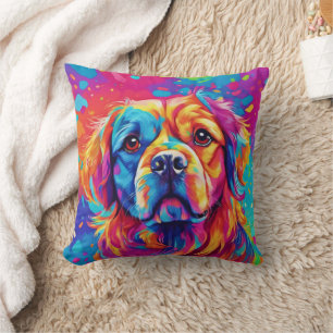 Helle Pup: farbenfrohe Hundedesign Kissen