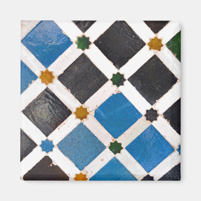 Helle Quadrate und Sterne Mosaikmagnete Magnet (Vorne)