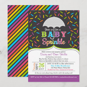 Helle Rainbow Baby Sprinkle Regenschirm Einladung