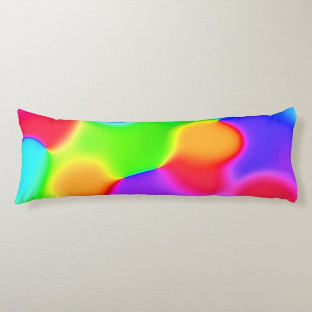 Helle Rainbow-Blobs Seitenschläferkissen (Vorderseite)