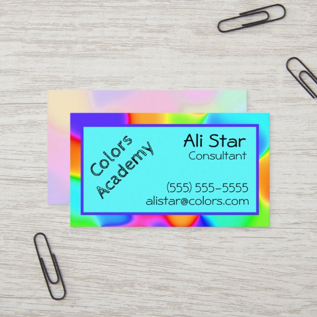 Helle Rainbow Colors Business Cards Visitenkarte (Vorderseite/Rückseite Beispiel)
