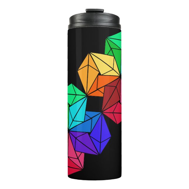Helle Rainbow Cube Triangle an Black Thermosbecher (Vorderseite)