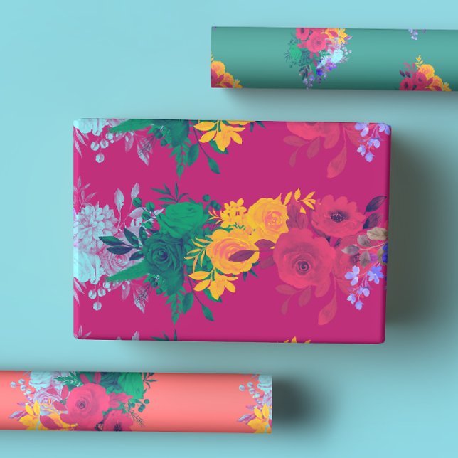 Helle Rainbow Floral Wedding Geschenkpapier Set (Von Creator hochgeladen)