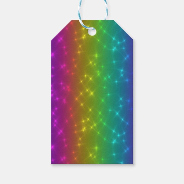 Helle Rainbow-Glitzern - Geschenkmarke Geschenkanhänger (Vorderseite)