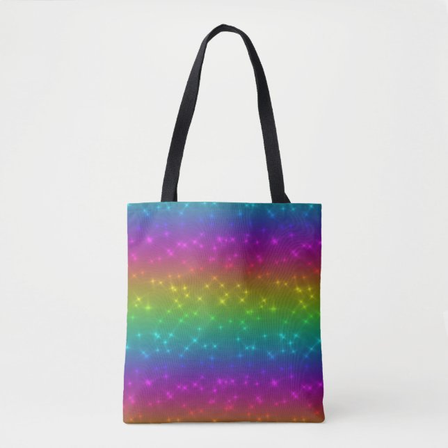 Helle Rainbow Glitzern Tote Bag Tasche (Vorderseite)