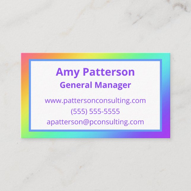Helle Rainbow Gradient Business Cards Visitenkarte (Vorderseite)