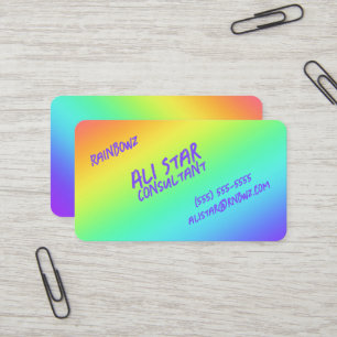 Helle Rainbow Gradient Lässige Visitenkarten Visitenkarte