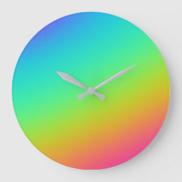 Helle Rainbow Gradient Wedding Große Wanduhr