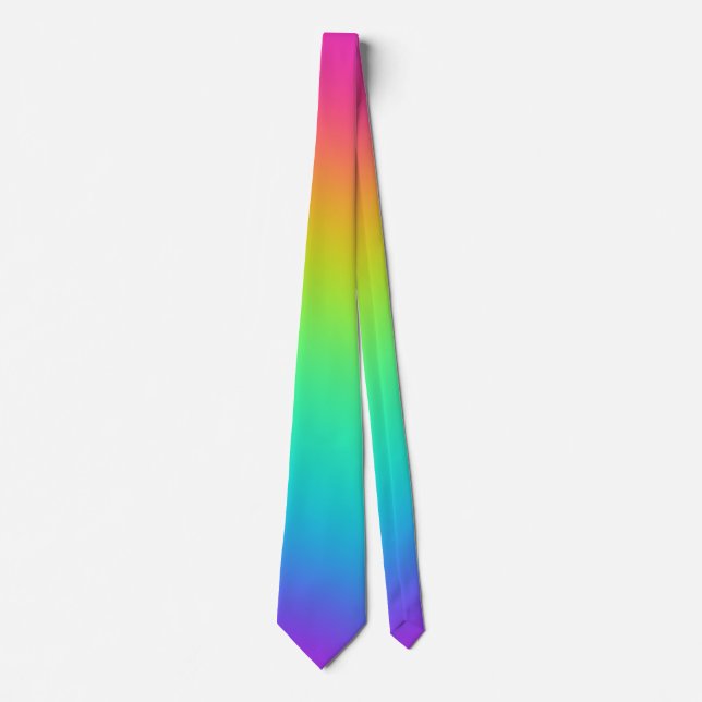 Helle Rainbow Gradient Wedding Necktie Krawatte (Vorderseite)