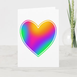 Helle Rainbow Heart Blank Karte