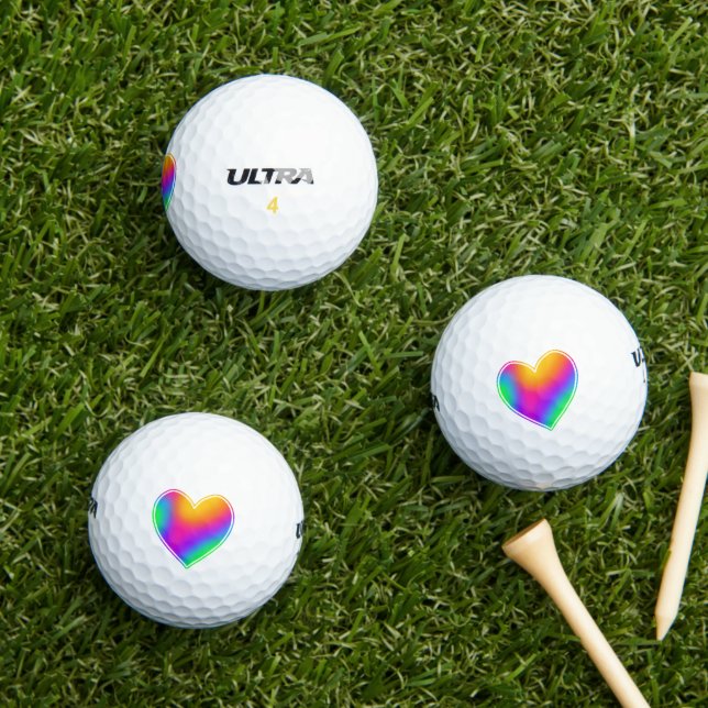 Helle Rainbow Heart Golf Balls Golfball (Insitu Gras)