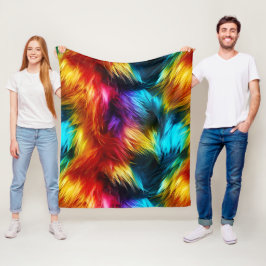 Helle Rainbow-Imitate-Monster-Pelzstruktur Fleecedecke