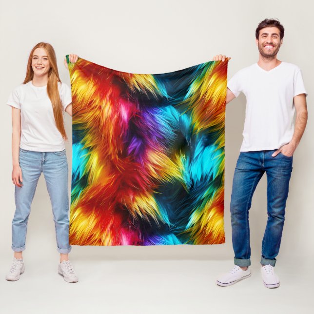 Helle Rainbow-Imitate-Monster-Pelzstruktur Fleecedecke (Beispiel)