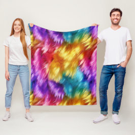 Helle Rainbow-Imitate-Monster-Pelzstruktur Fleecedecke