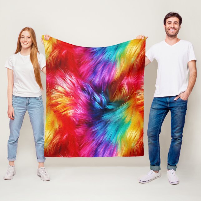 Helle Rainbow-Imitate-Monster-Pelzstruktur Fleecedecke (Beispiel)