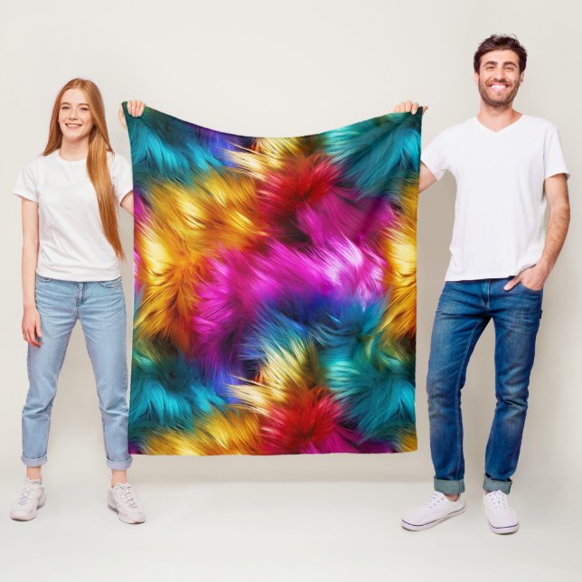 Helle Rainbow-Imitate-Monster-Pelzstruktur Fleecedecke (Beispiel)
