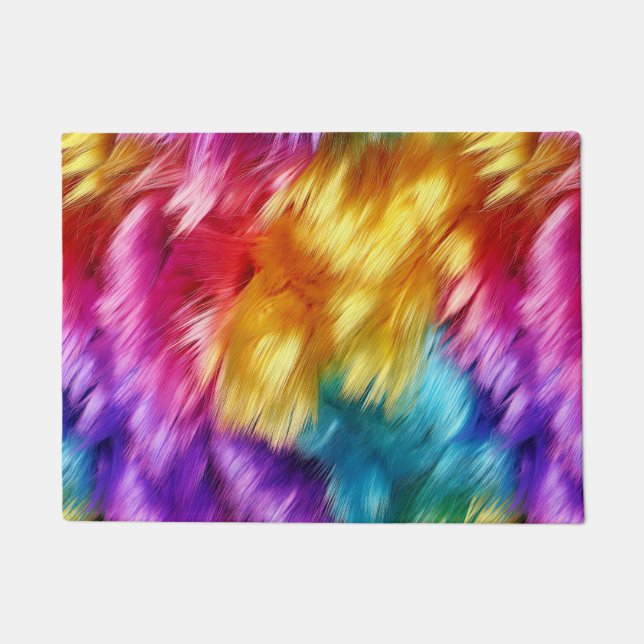 Helle Rainbow-Imitate-Monster-Pelzstruktur Fußmatte (Vorderseite)
