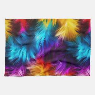 Helle Rainbow-Imitate-Monster-Pelzstruktur Geschirrtuch