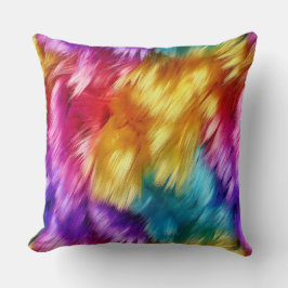 Helle Rainbow-Imitate-Monster-Pelzstruktur Kissen