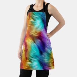 Helle Rainbow-Imitate-Monster-Pelzstruktur Schürze