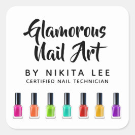 Helle Rainbow Nail Polnisch Art Tech Salon Custom Quadratischer Aufkleber
