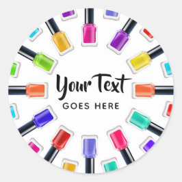 Helle Rainbow Nail Polnisch Art Tech Salon Custom Runder Aufkleber