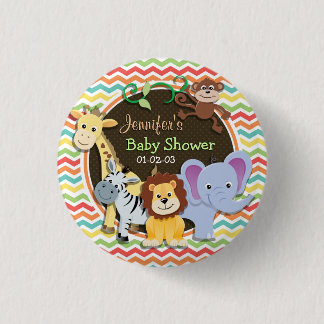 Helle Rainbow Zickzack Zoo Animals Baby Dusche Button