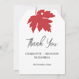 Helle Red Autumn Maple Leaf Hochzeit Vielen Dank Dankeskarte