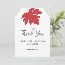 Helle Red Autumn Maple Leaf Hochzeit Vielen Dank Dankeskarte