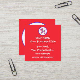 Helle Red Balloon Dog Square Business Cards Quadratische Visitenkarte