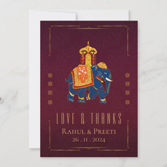 Helle Red Gold Liebe & Danke für die indische Hoch (Vorderseite)