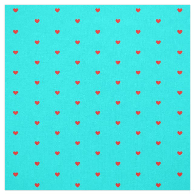 Helle Red Polka Hörer auf Türkis Blue Stoff (Muster)