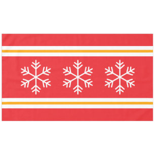 Helle Red Triple White Nordic Snowflakes Streifen Tischdecke
