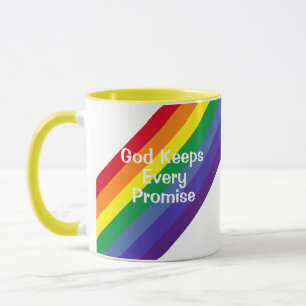 Helle Regenbogen Inspiration Bibel Verse Gelb Tasse