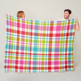 Helle Regenbogen-Karodecken-Muster Fleecedecke