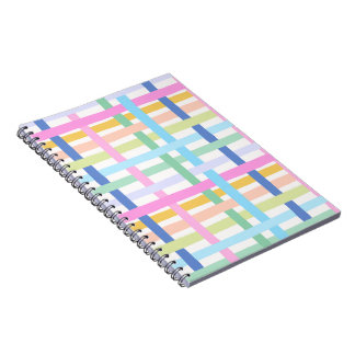 Helle Regenbogen-Karojournal - Farbige Pastelltöne Notizblock