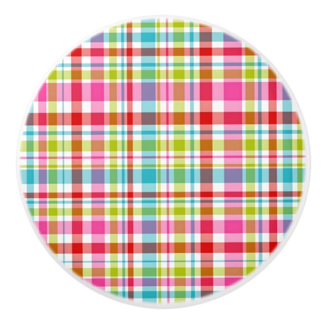Helle Regenbogen-Karotaste Muster Keramikknauf (Vorderseite)