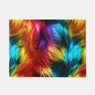 Helle Regenbogen-Kunstfelltextur Fußmatte