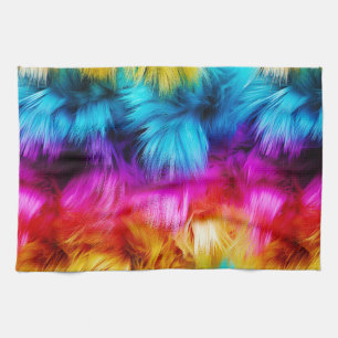 Helle Regenbogen-Kunstfelltextur Geschirrtuch