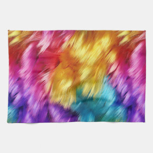 Helle Regenbogen-Kunstfelltextur Geschirrtuch
