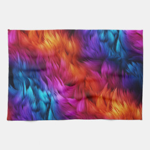 Helle Regenbogen-Kunstfelltextur Geschirrtuch