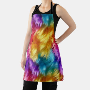Helle Regenbogen-Kunstfelltextur Schürze