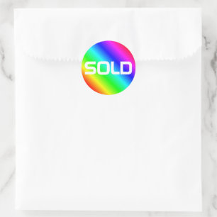 Helle Regenbogen Moderne Fette Typografie Benutzer Runder Aufkleber