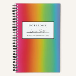 Helle Regenbogen-Ombre-Personalisiertes Notizbuch