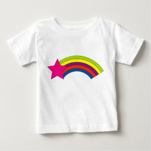 Helle Regenbogen & Rosa Stern für Kinder Baby T-shirt