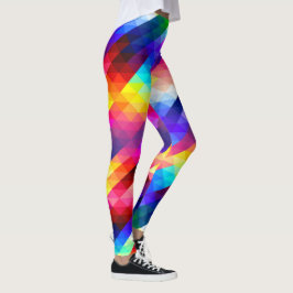 Helle Regenbogen-Schachbrett-Muster-Leggings Leggings