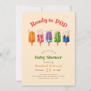 Helle Regenbogen-Sommer-Lutscher-Baby-Party Einladung
