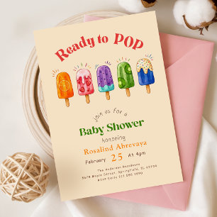 Helle Regenbogen-Sommer-Lutscher-Baby-Party Einladung