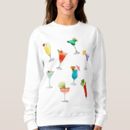 Helle Regenbogencocktail Party Spaß Drinks feiern Sweatshirt