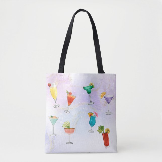 Helle Regenbogencocktail Party Spaß Drinks feiern Tasche (Vorderseite)